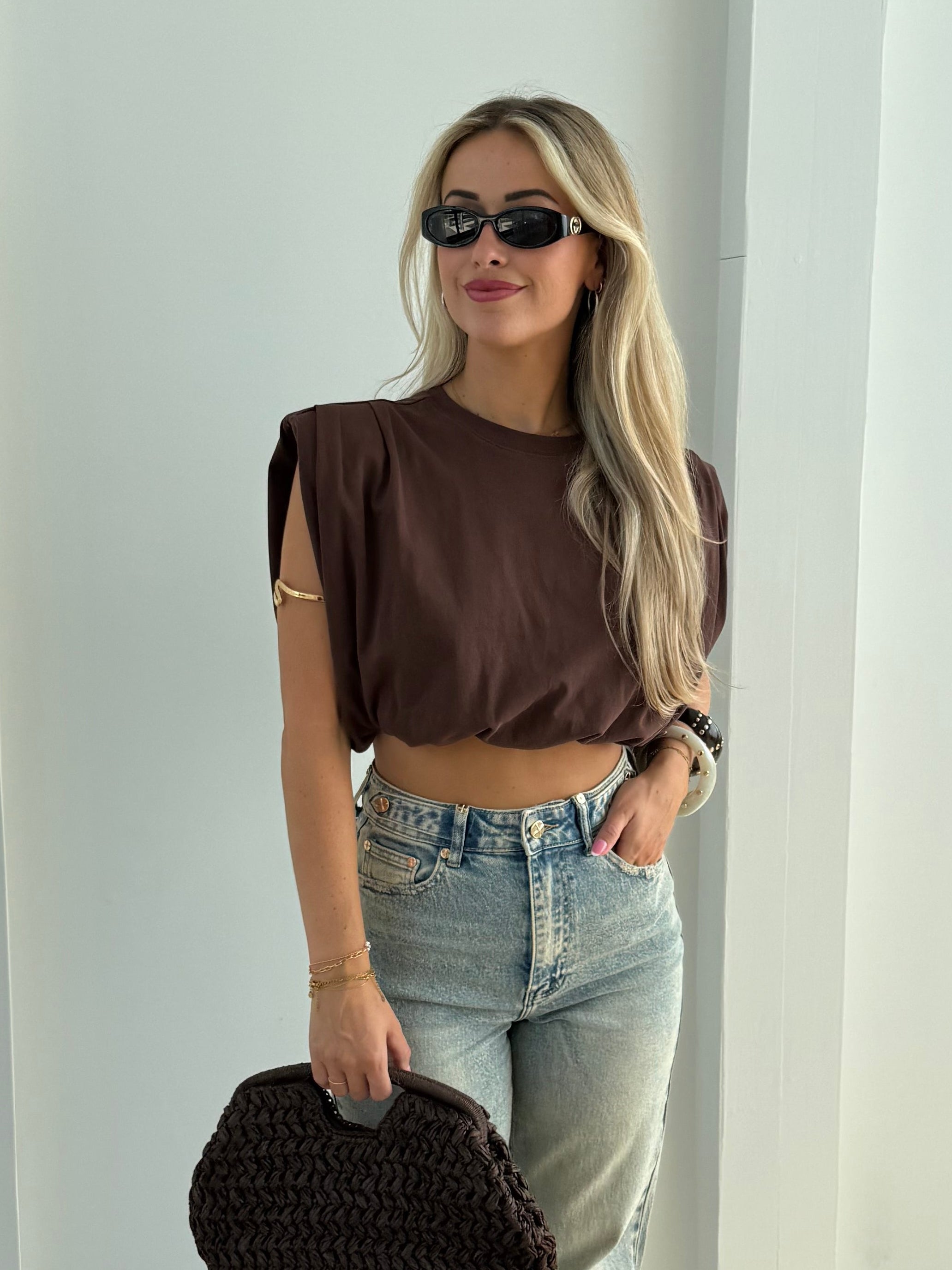 Balloon croptop | Padded shoulder