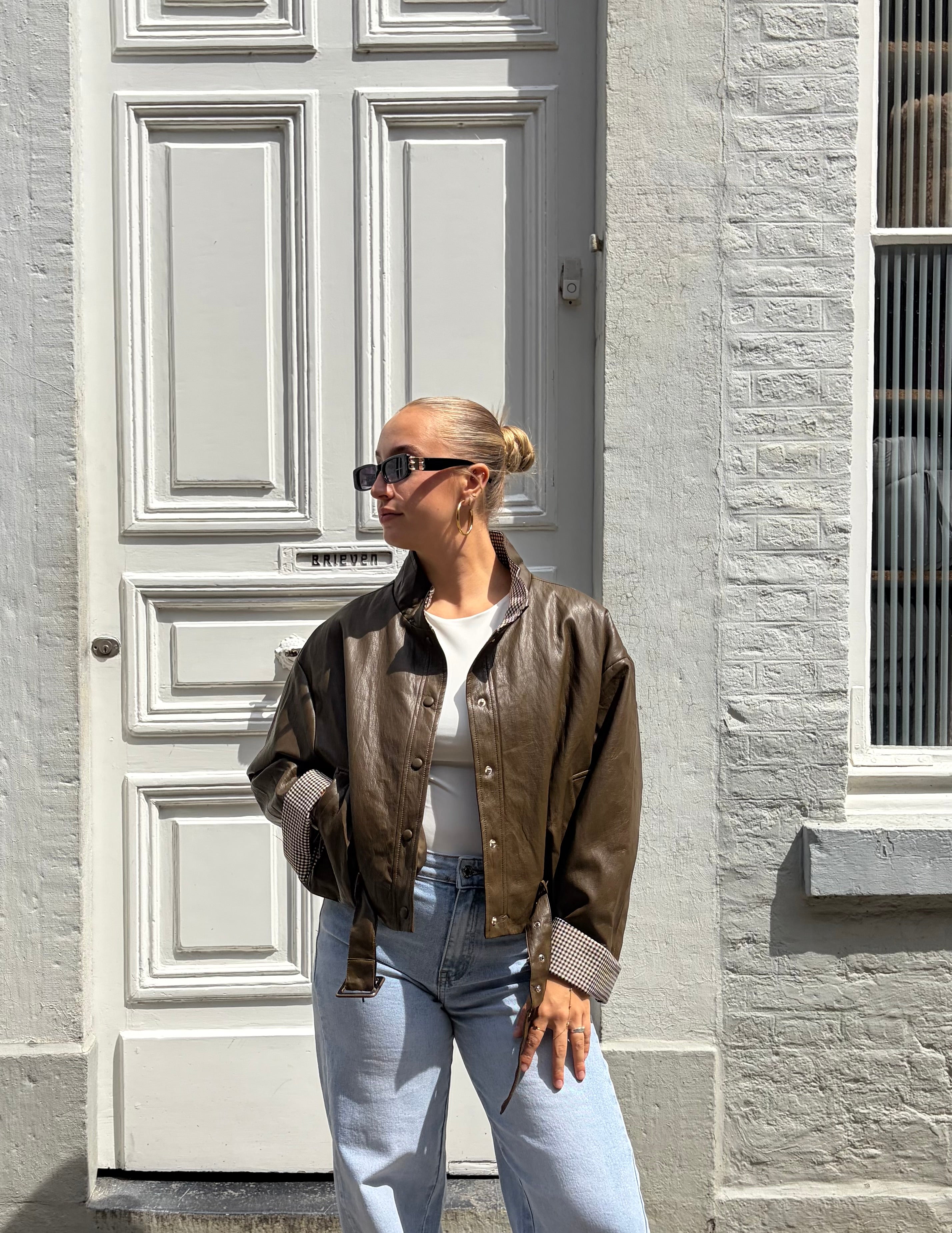 Kaki jacket | Ruitjes