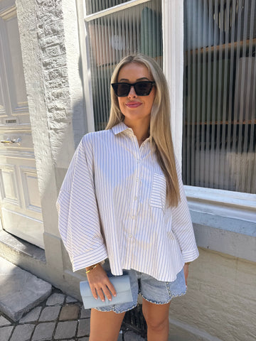 Boxy blouse | Stripes yellow blue