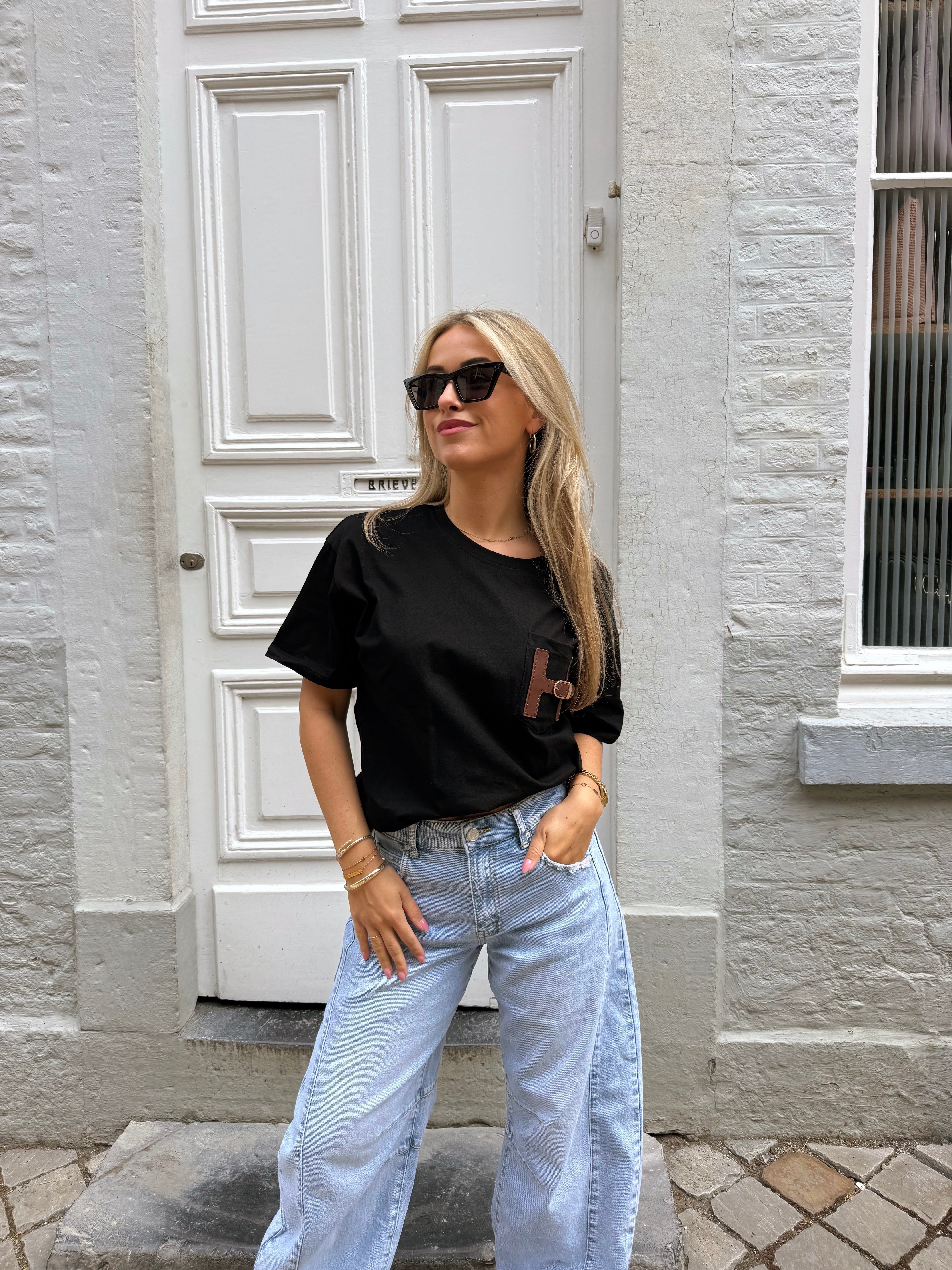 H shirt | Zwart
