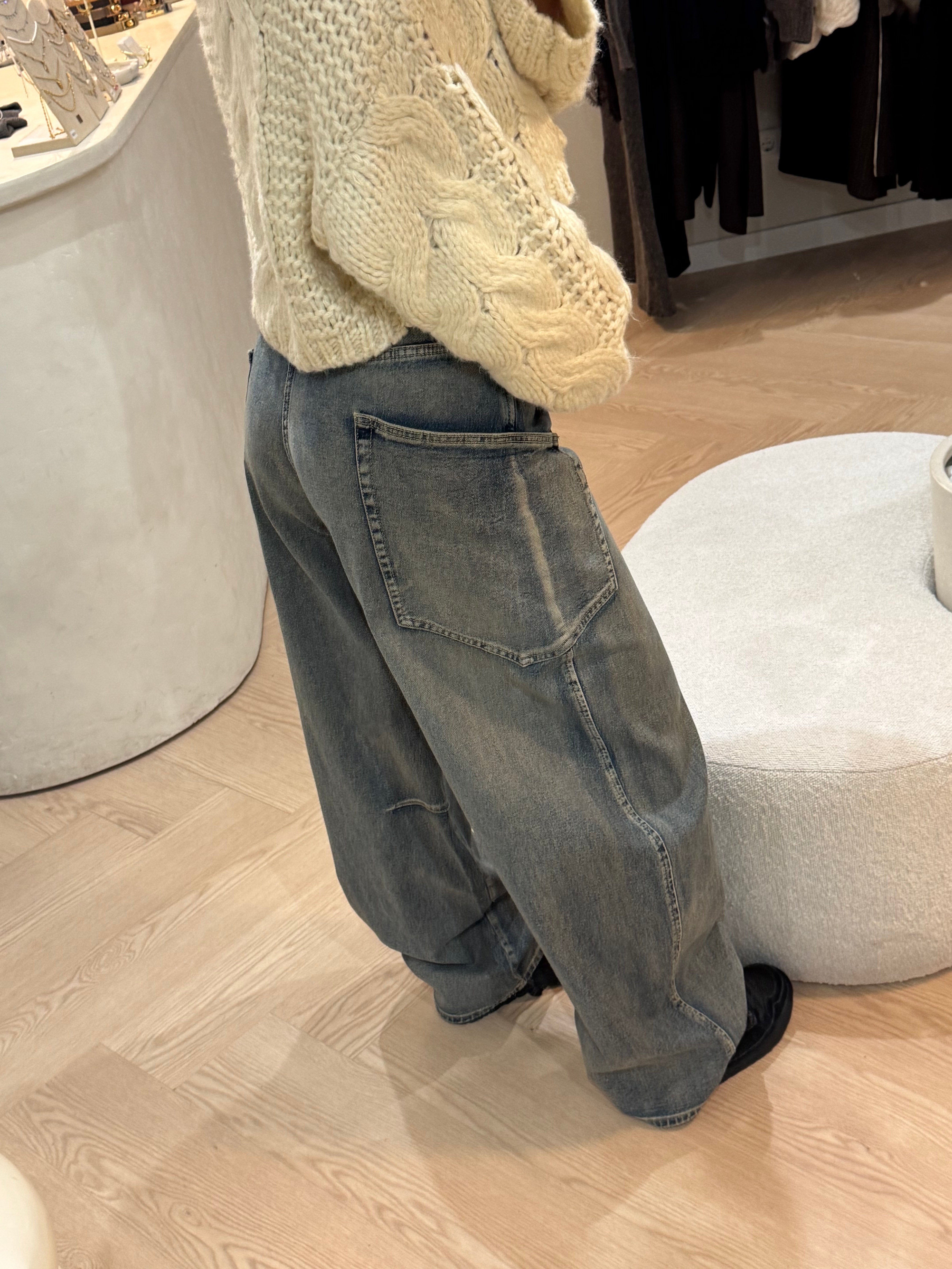 Cargo balloon Jeans | Washed blue