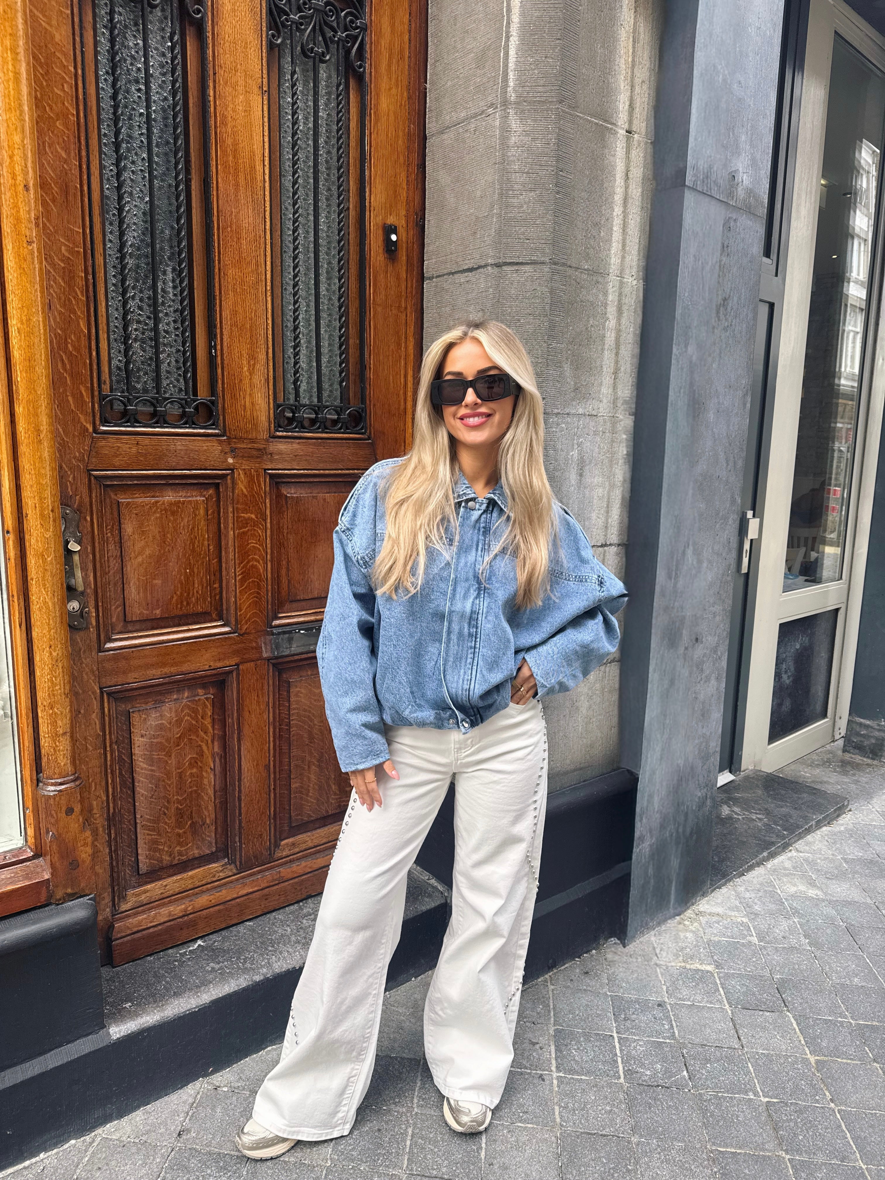 Studded jeans | Wit