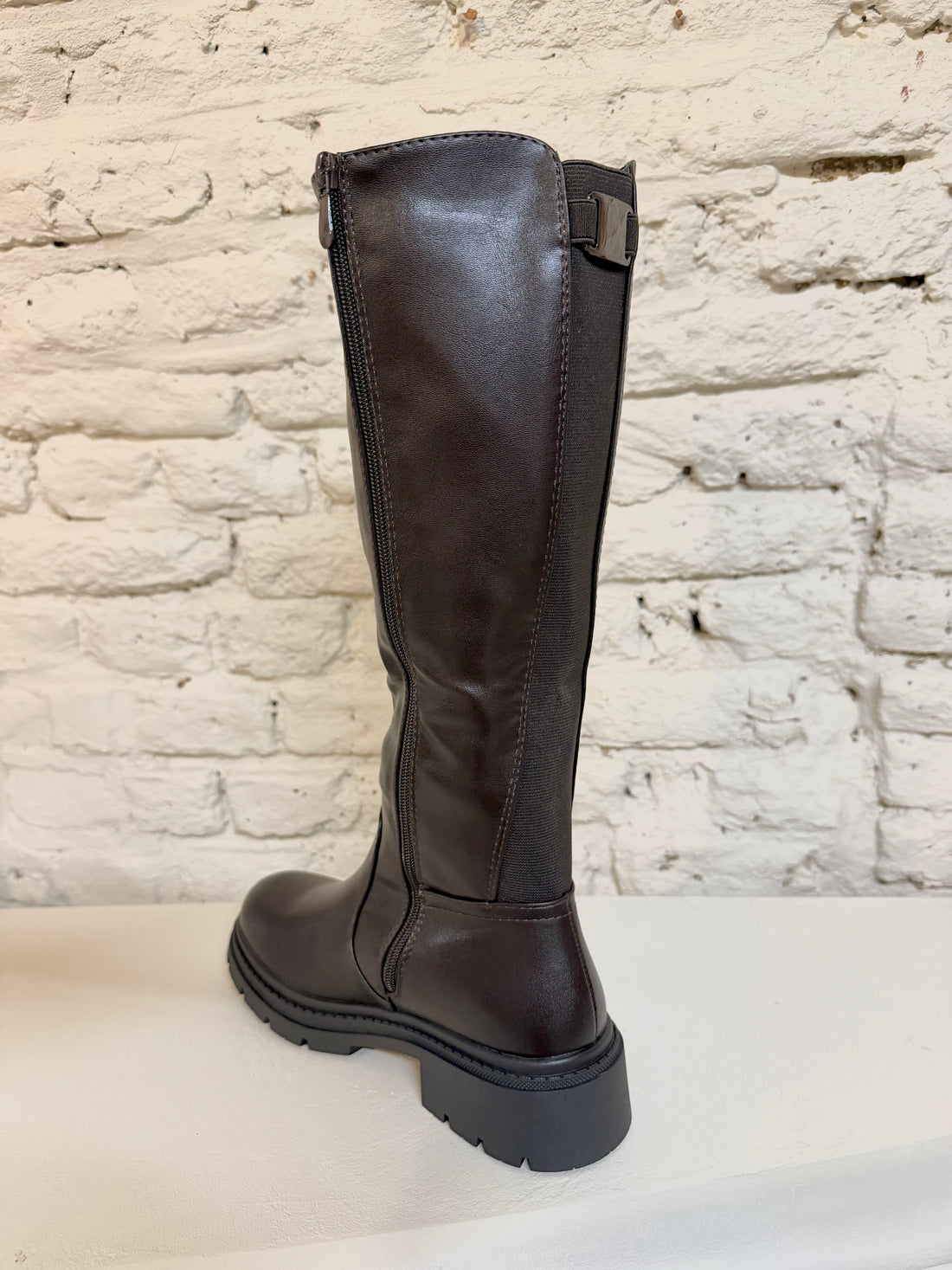 Hoge wijde laarzen | Brown