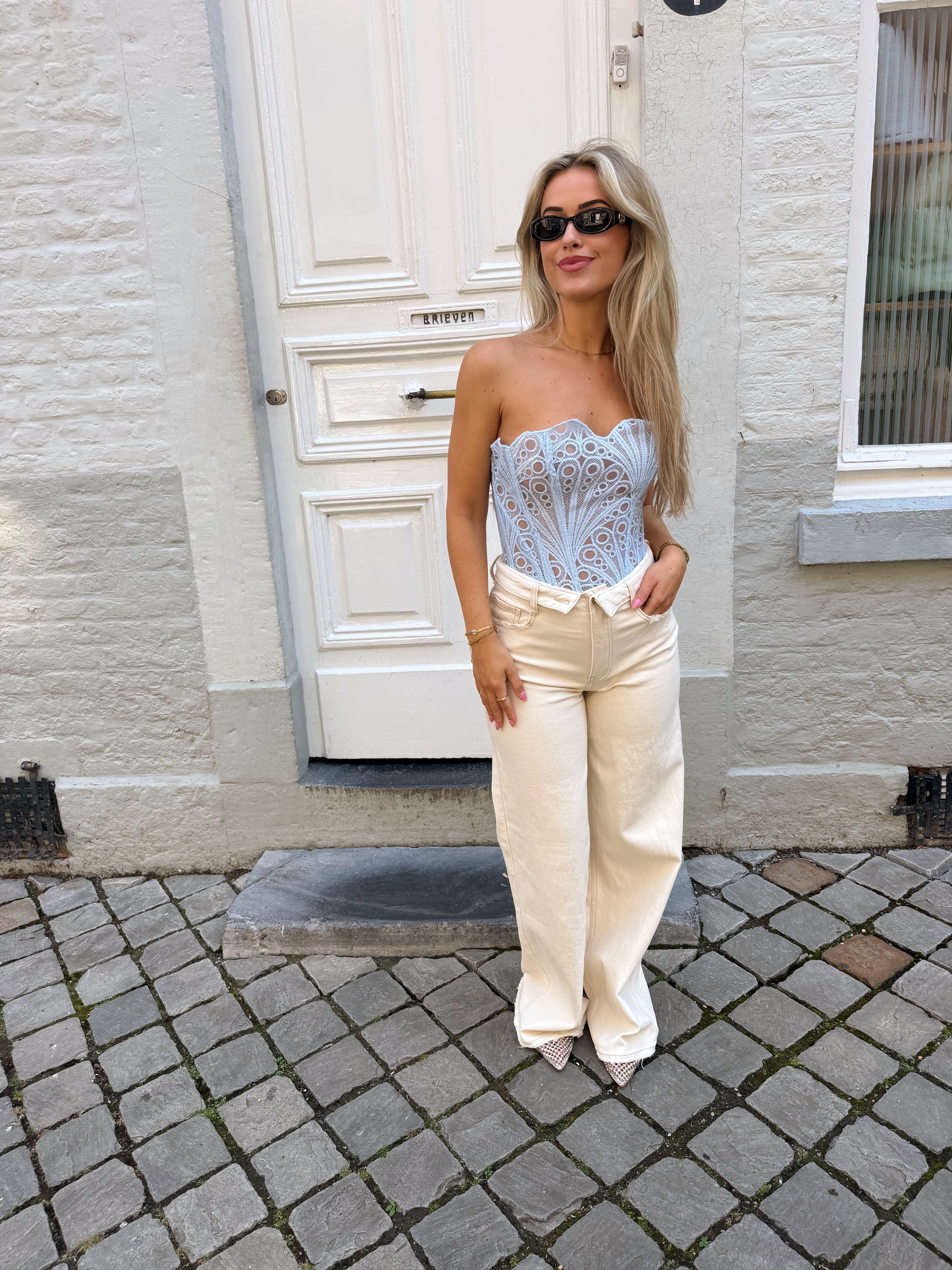 Corset lace | Babyblauw