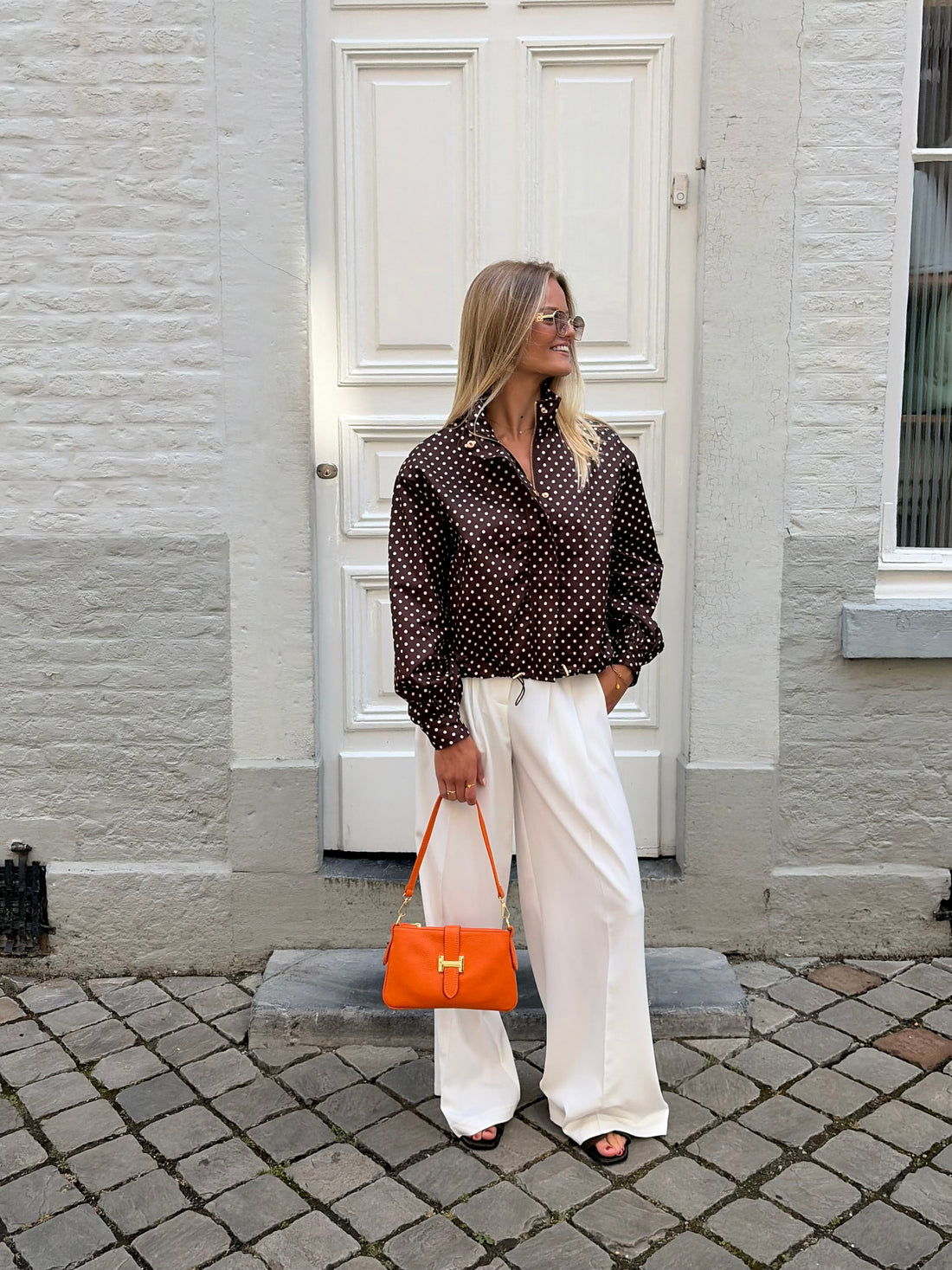 Polka dot jacket | Brown