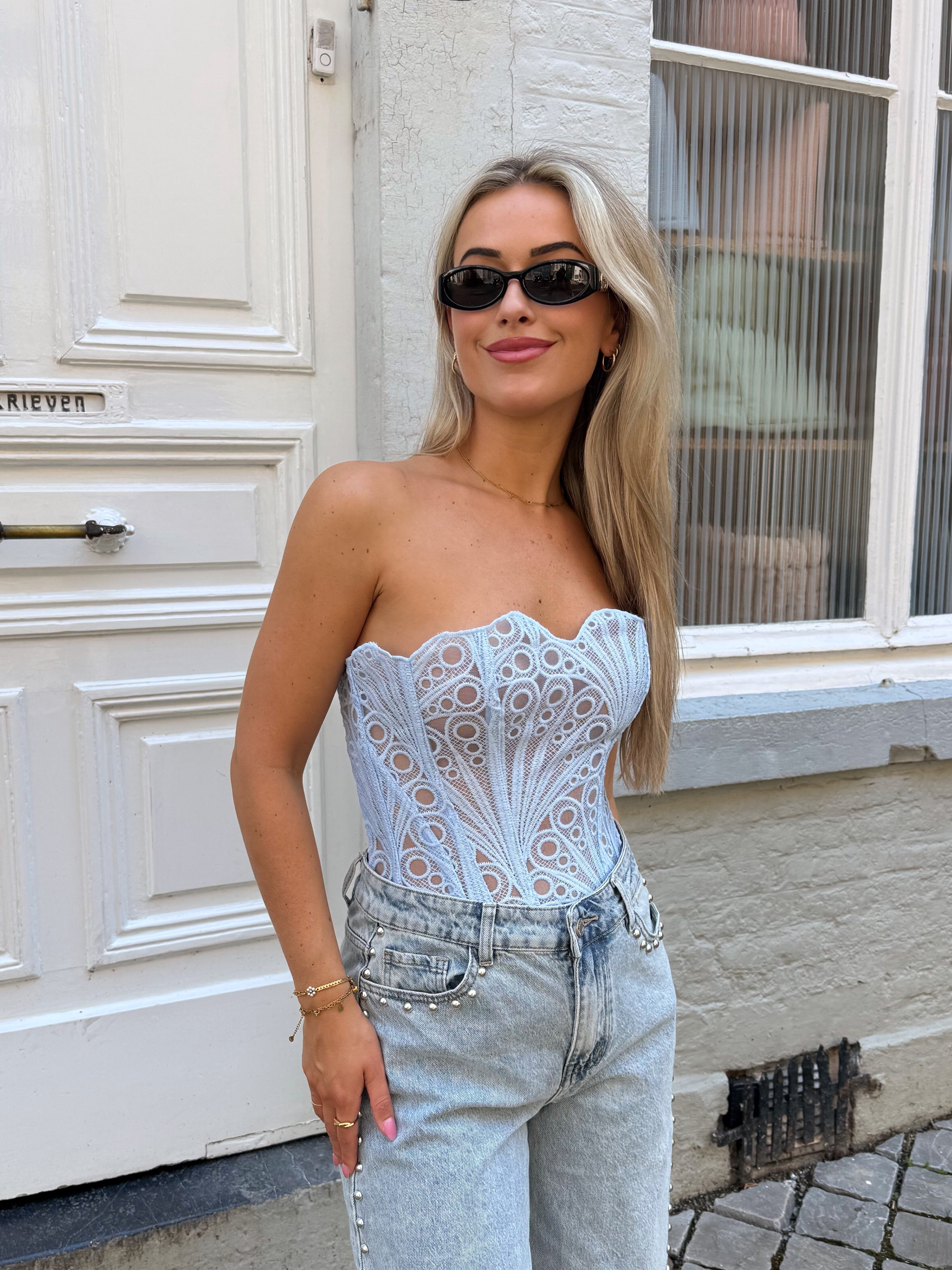 Corset lace | Babyblauw