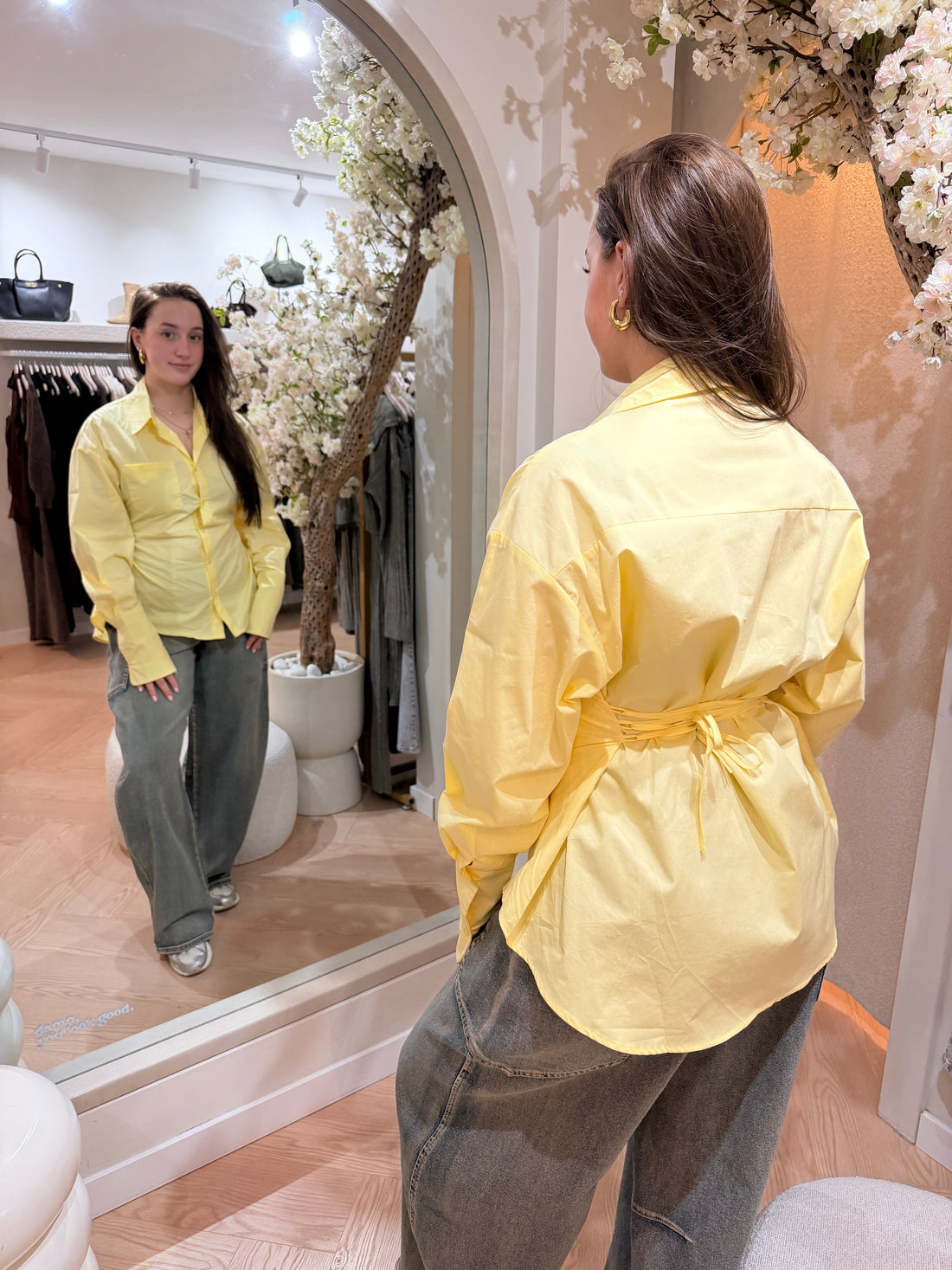 Strapped blouse | Geel