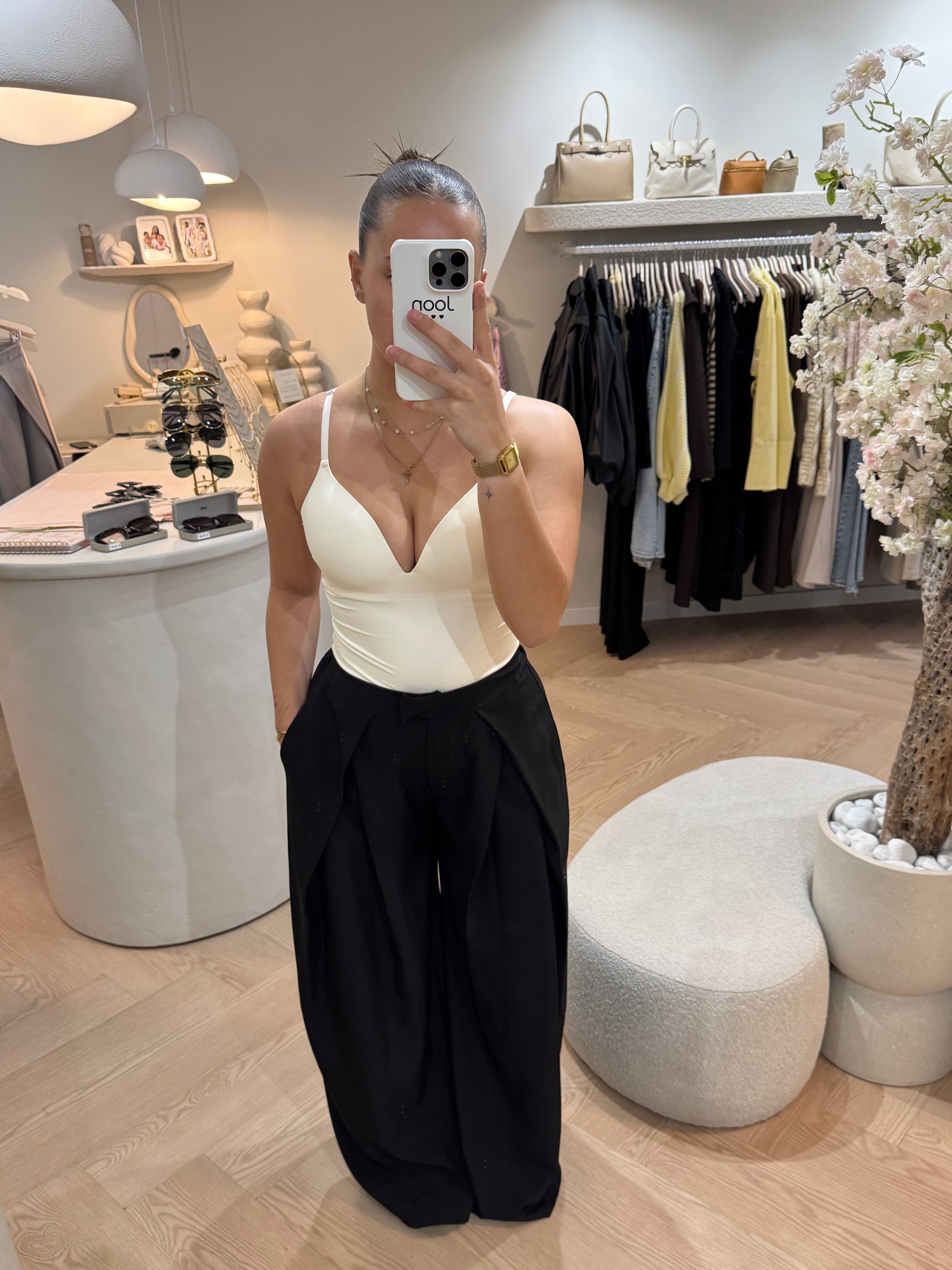 Folded pantalon | Wide-leg