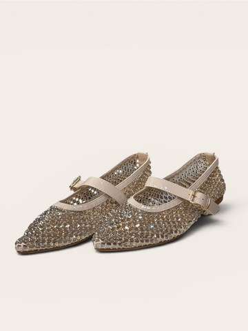 Sparkle slingback | Beige glitter