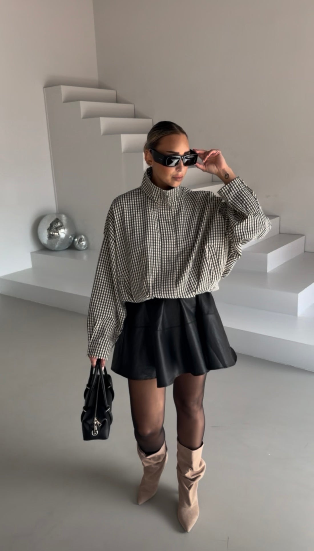 Leatherlook skirt | Zwart