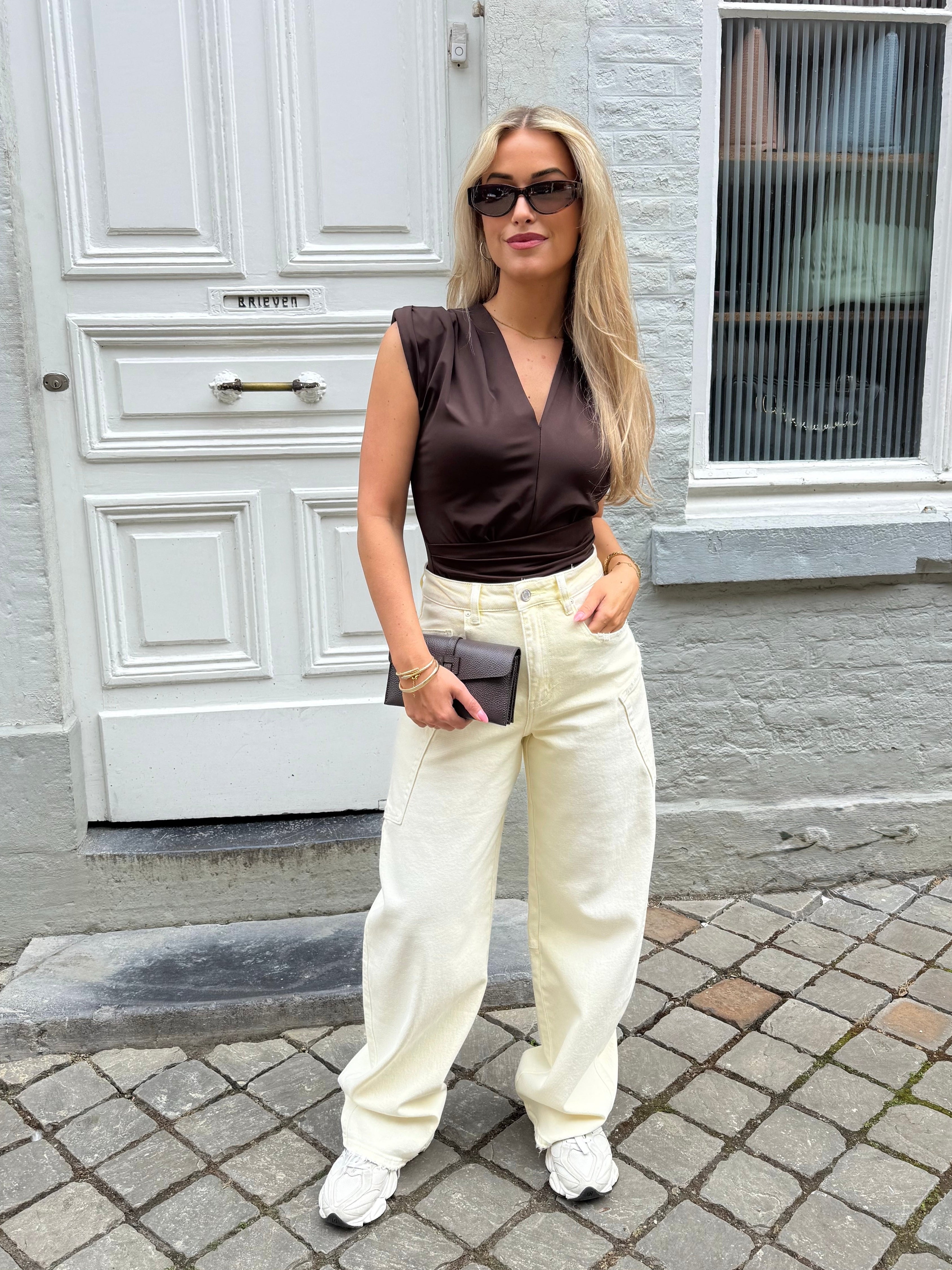 Baggy balloon jeans | Pocket model geel