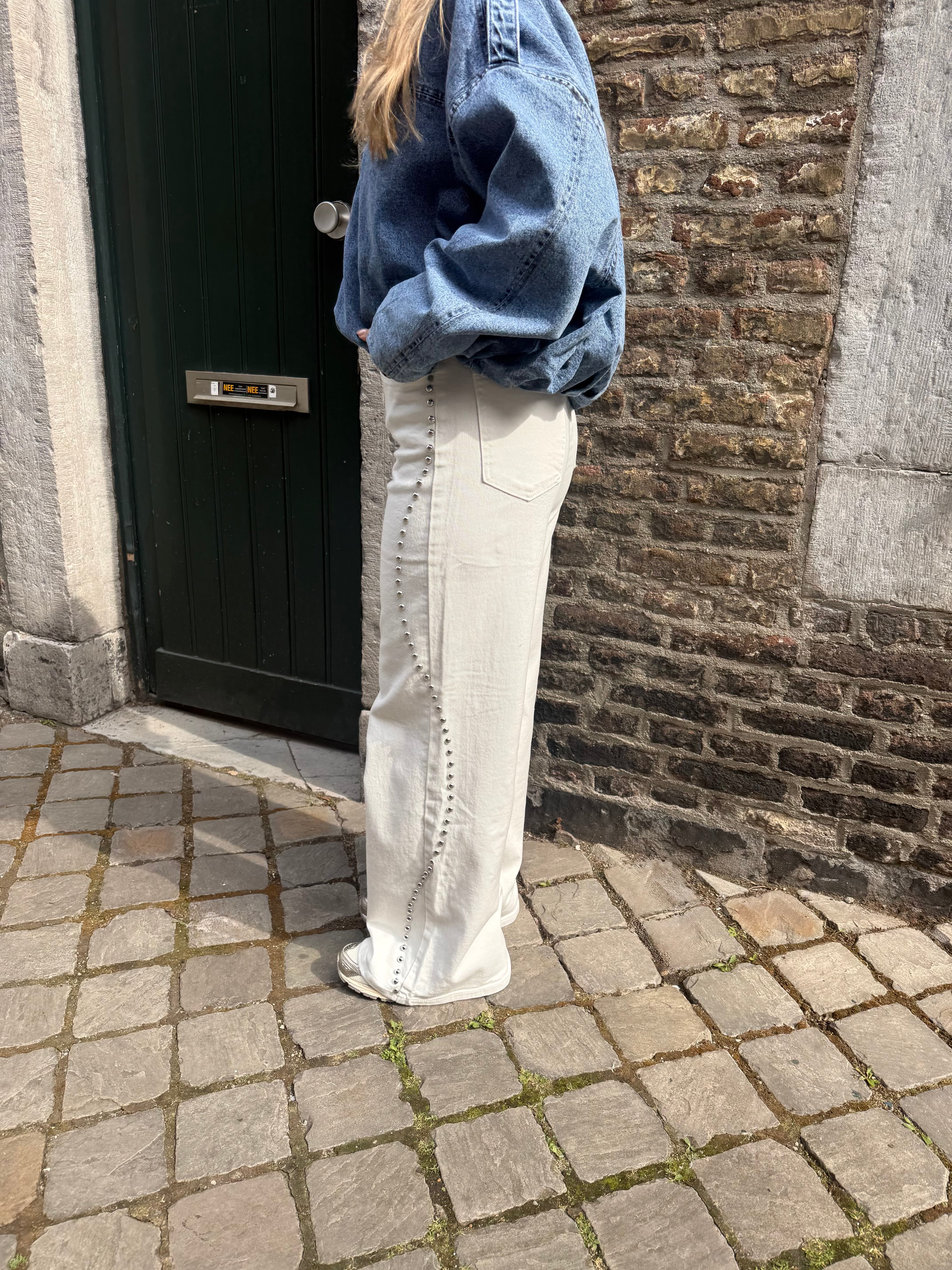 Studded jeans | Wit