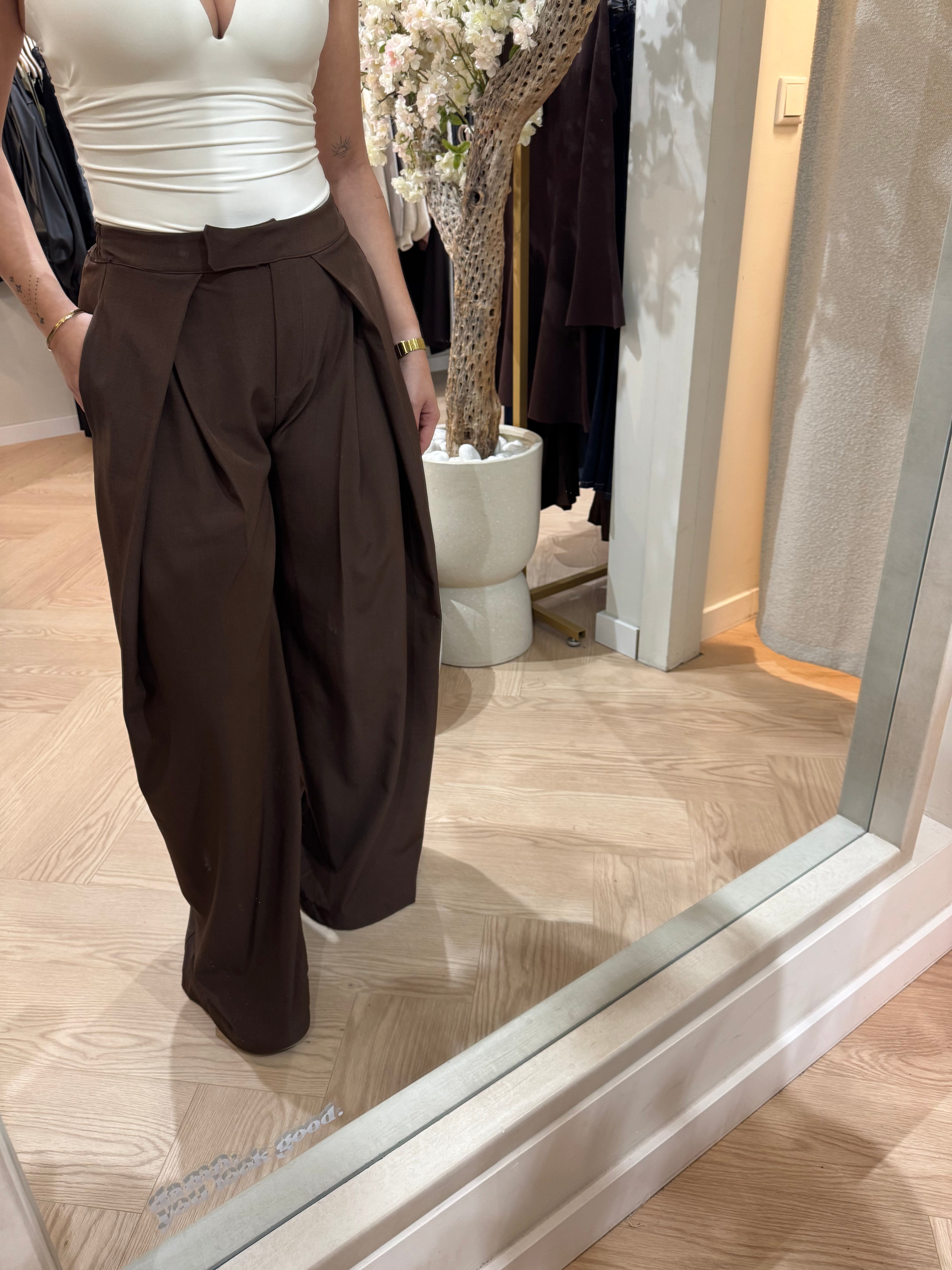 Folded pantalon | Wide-leg
