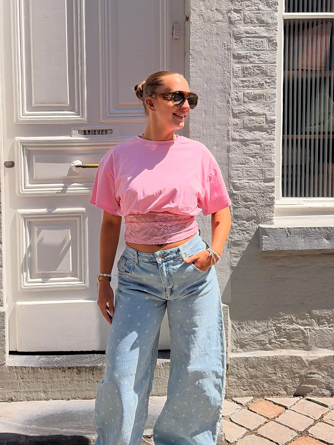 Balloon lace tee