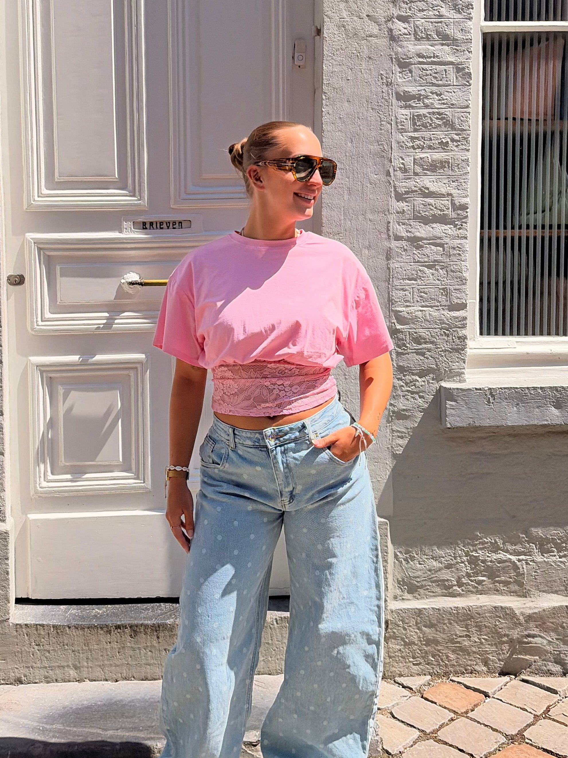 Balloon lace tee