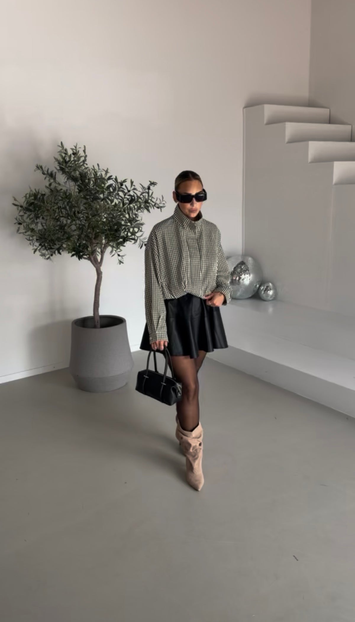 Leatherlook skirt | Zwart