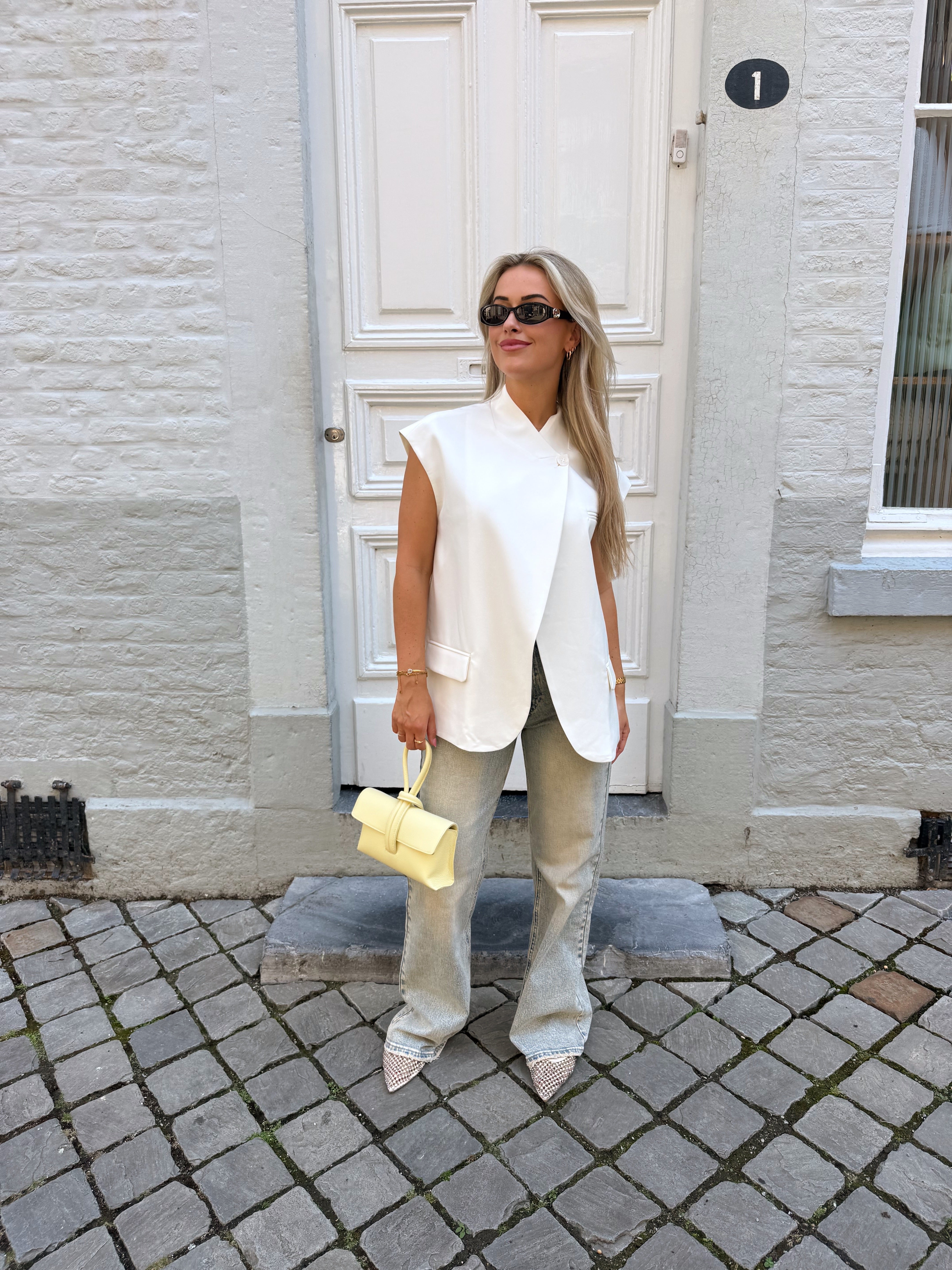 Splitted blazer | White