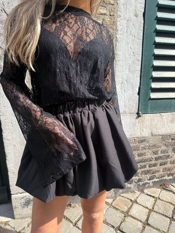 Lace oversized tee | Black