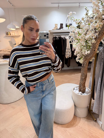 Stripes top | Brown & blue