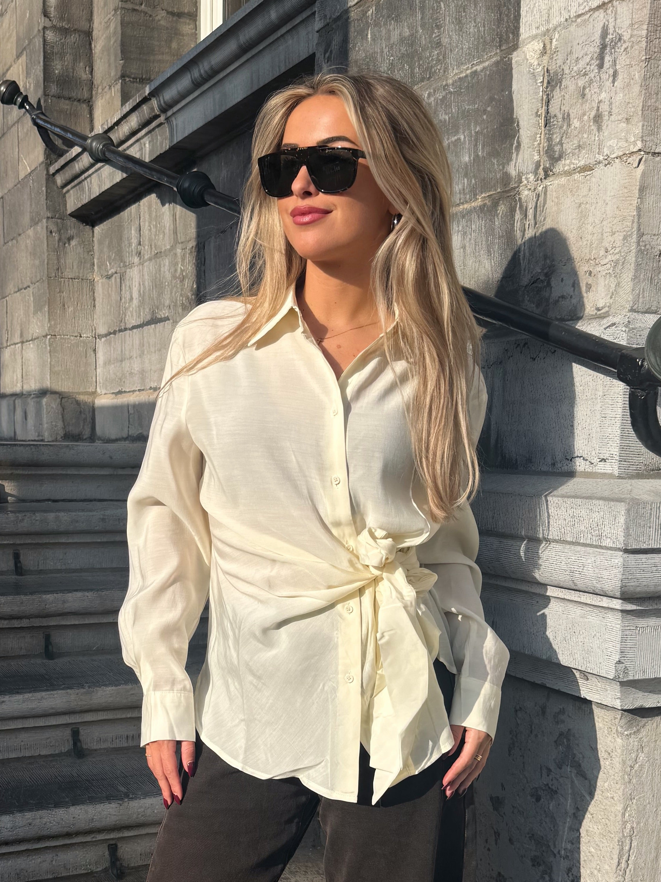 Tie-front blouse | Yellow