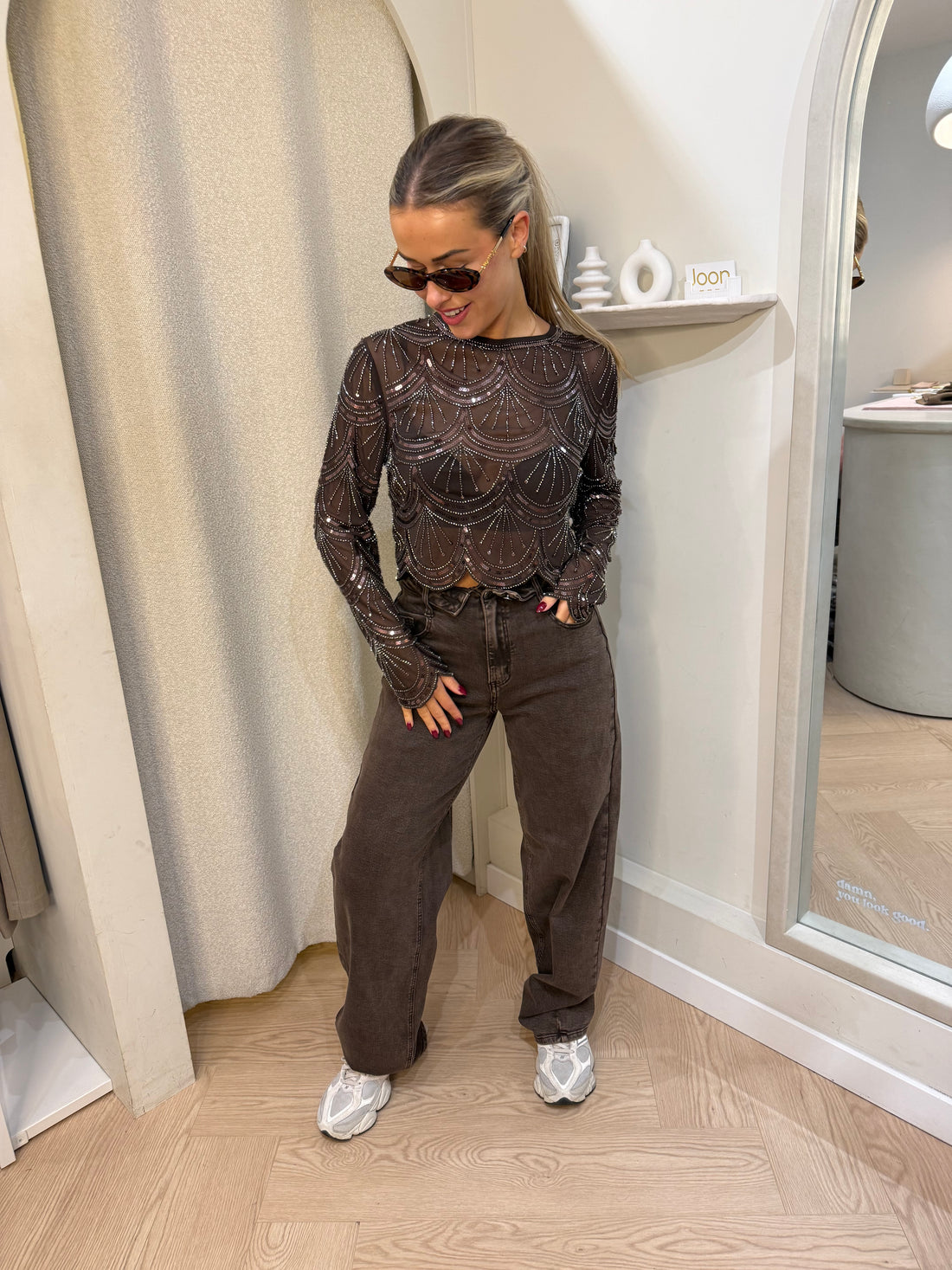 Sparkling top | Brown