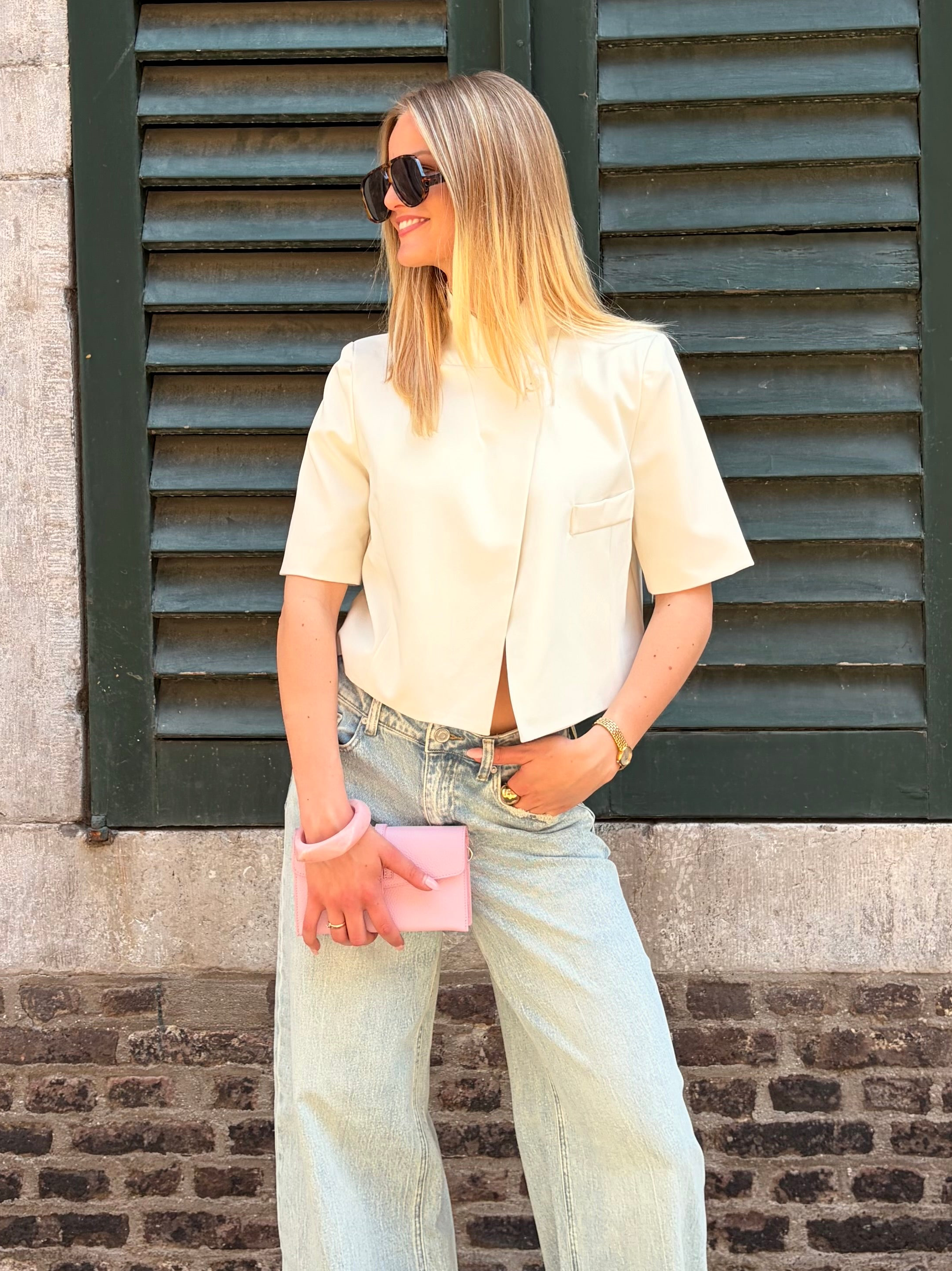 Cropped blazer | Off white
