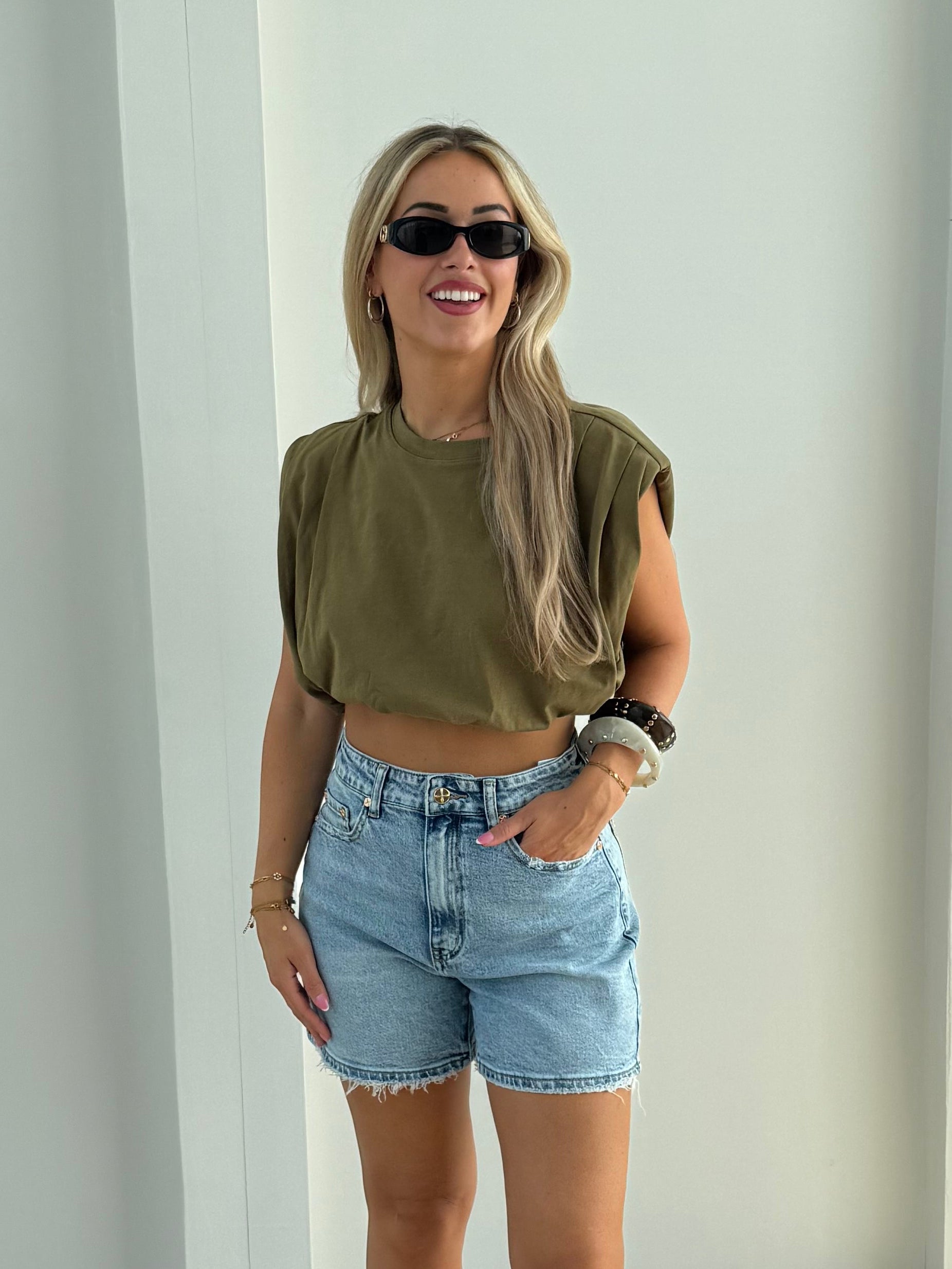 Balloon croptop | Padded shoulder