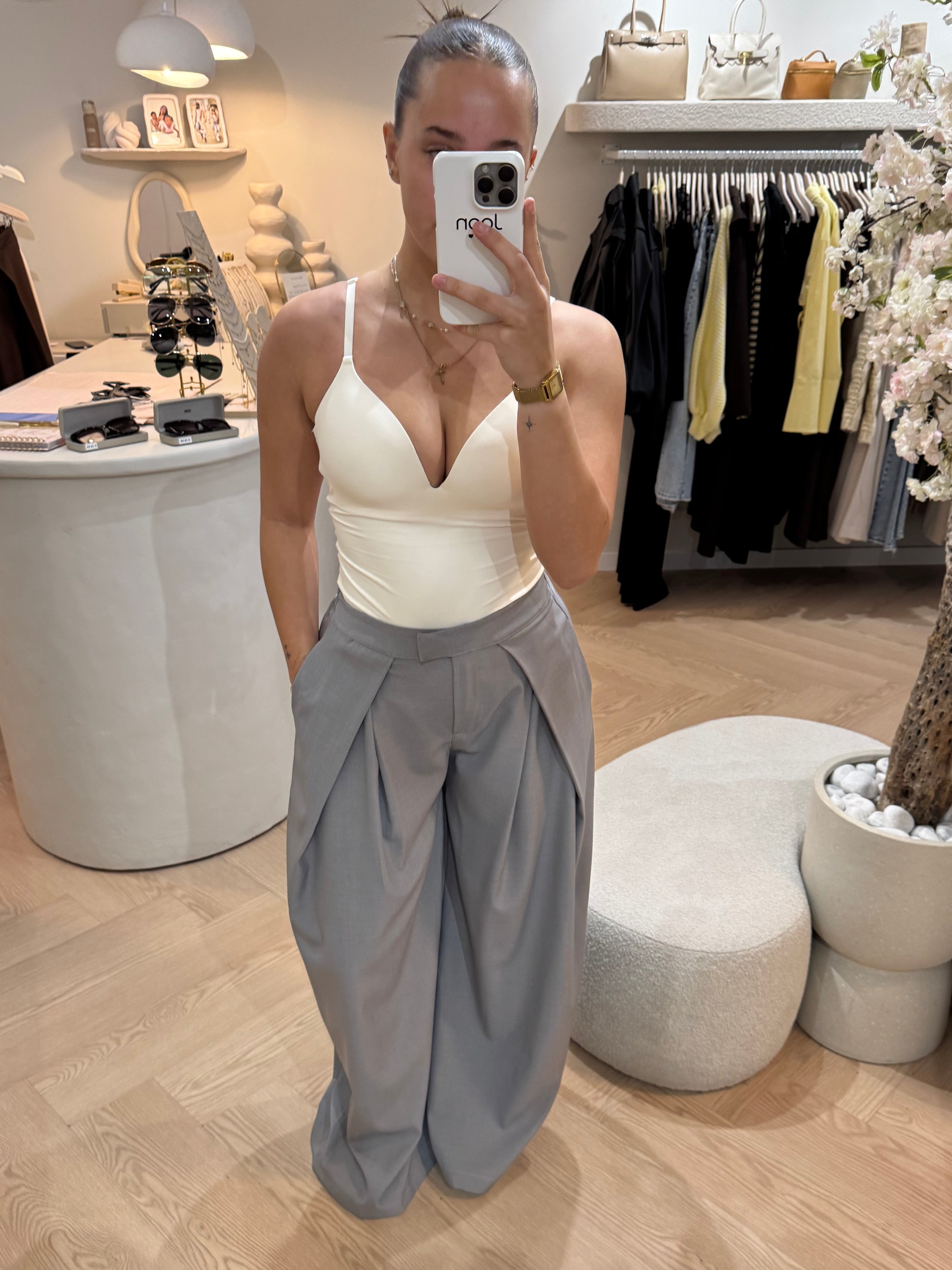 Folded pantalon | Wide-leg
