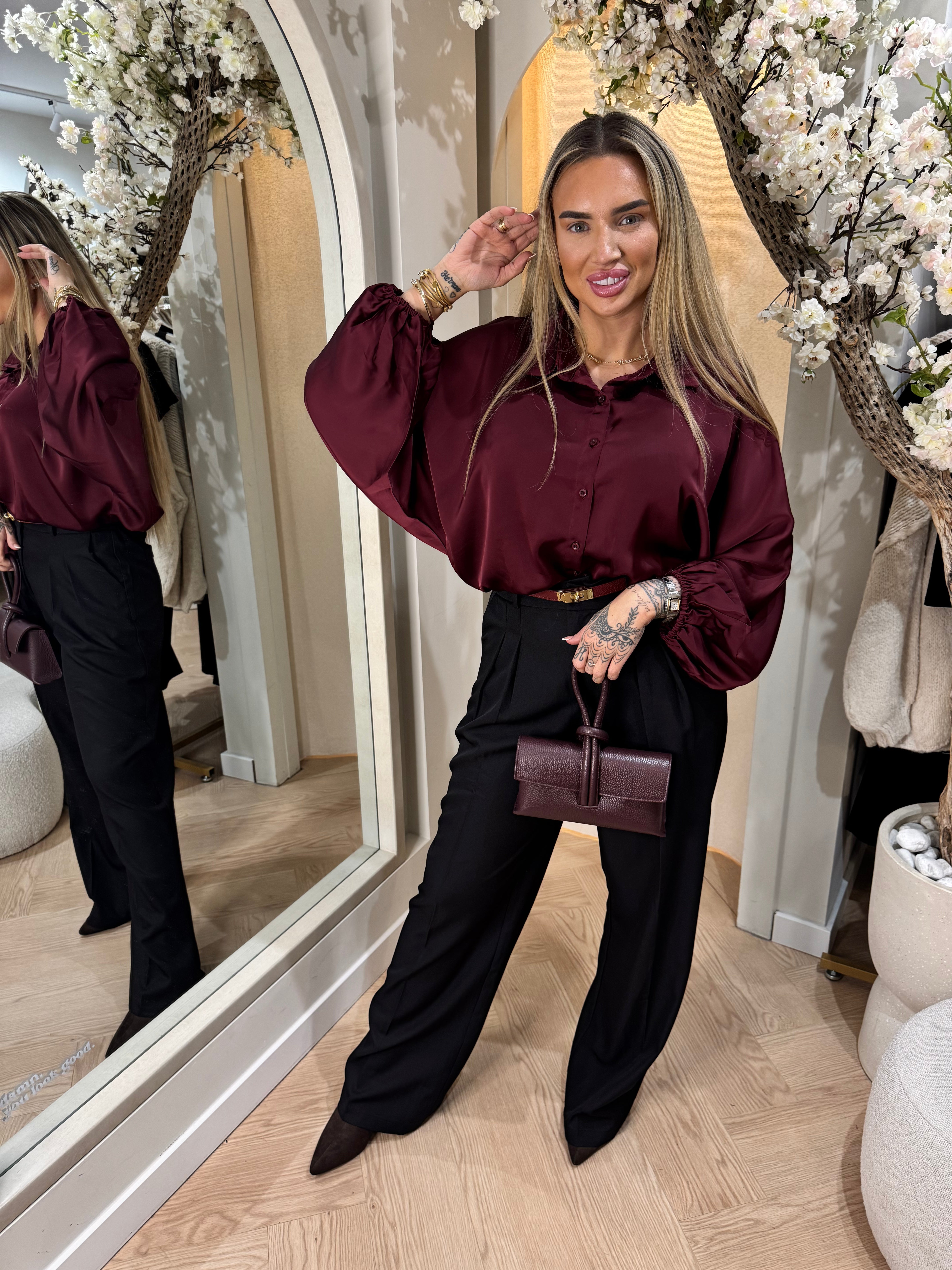 Silk blouse | Balloonsleeve