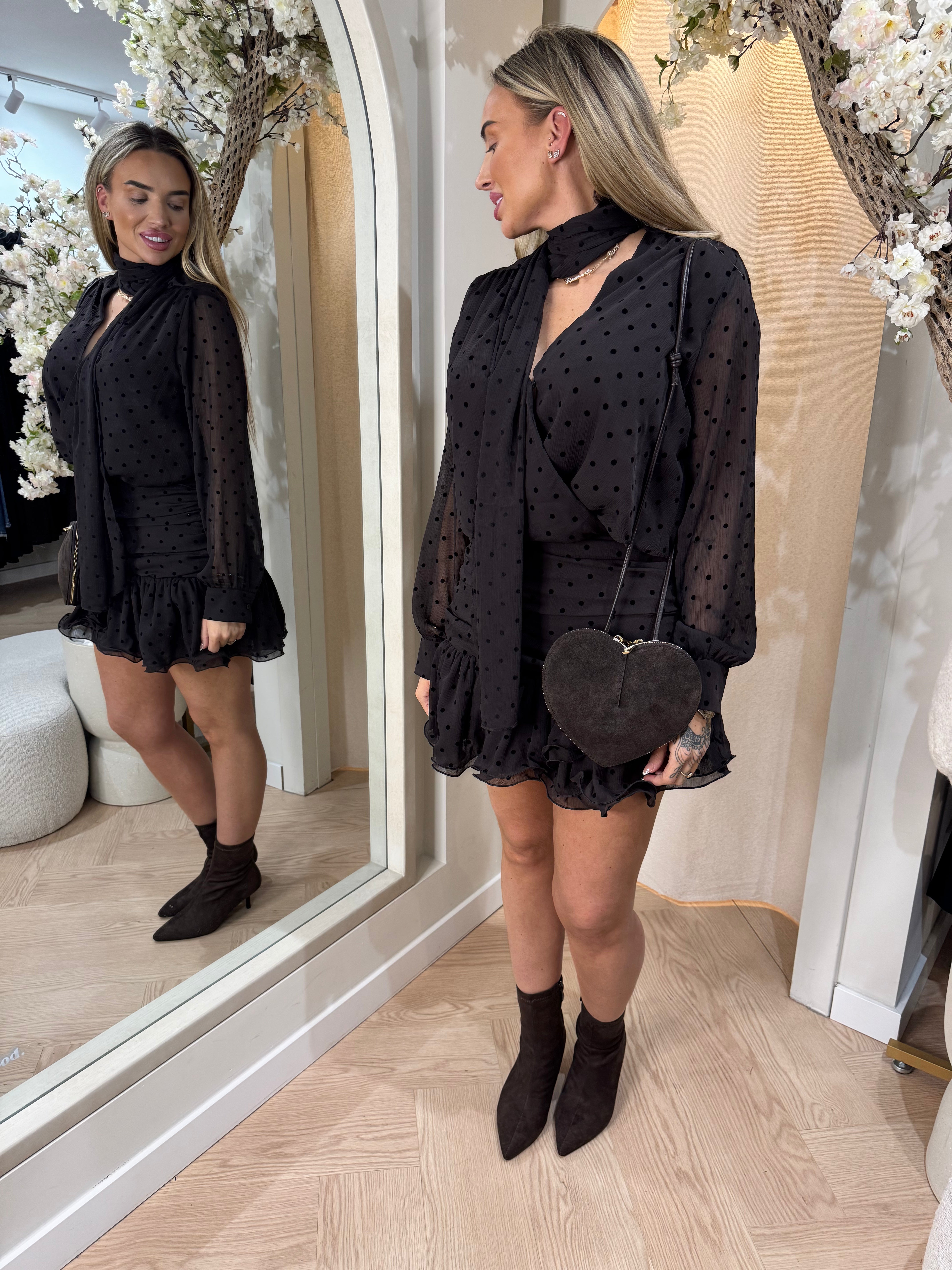 Polkadot dress | Aubergine