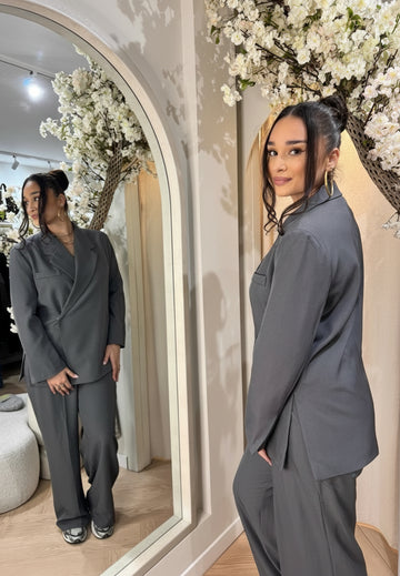 Oversized overlay blazer | Grey